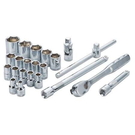 Dewalt 22 Pc 1/2 In Drive Metric Socket Set - 6 Point DWMT19241